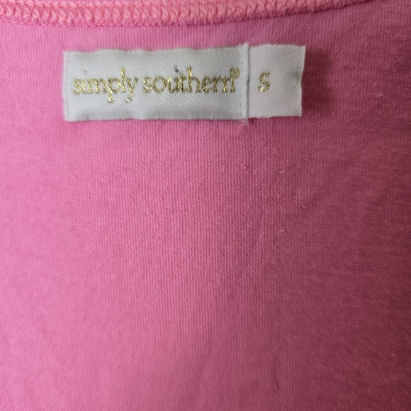 Simply Southern Beach Please Graphic Tank Pink Sunglasses Turtle  Boho Relax S - Picture 5 of 11